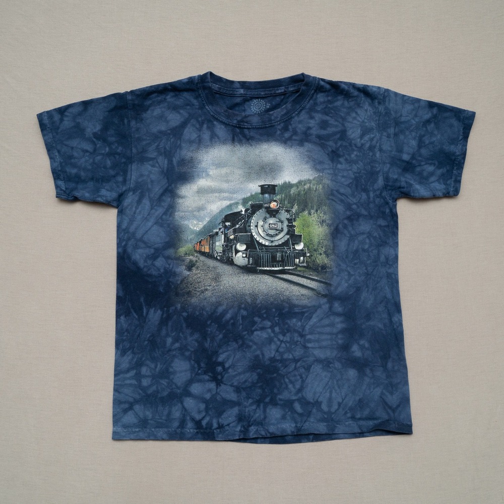 Vintage Y2k Mountain Durango Silverton Narrow Gauge Railroad Tie Dye Train Shirt